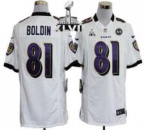 Nike Ravens -81 Anquan Boldin White Super Bowl XLVII Men Stitched NFL Game Jersey