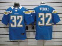 Nike San Diego Chargers #32 Eric Weddle Electric Blue Alternate With C Patch Men‘s Stitched NFL Elit