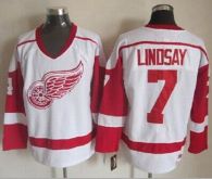 Detroit Red Wings -7 Ted Lindsay White CCM Throwback Stitched NHL Jersey