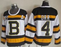 Boston Bruins -4 Bobby Orr White CCM Throwback 75TH Stitched NHL Jersey