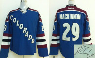 Autographed NHL Colorado Avalanche -29 Nathan MacKinnon Blue Stitched Jersey