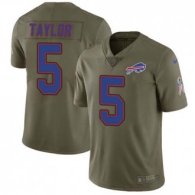 Nike Bills -5 Tyrod Taylor Olive Stitched NFL Limited 2017 Salute To Service Jersey