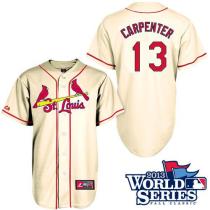 St Louis Cardinals #13 Matt Carpenter Cream Cool Base 2013 World Series Patch Stitched MLB Jersey