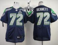 Nike Seattle Seahawks #72 Michael Bennett Steel Blue Team Color Super Bowl XLIX Men's Stitched NFL E