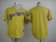 Milwaukee Brewers Blank Yellow Alternate Cool Base Stitched MLB Jersey