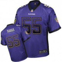Nike Ravens -55 Terrell Suggs Purple Team Color Stitched NFL Elite Drift Fashion Jersey