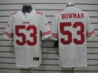Nike San Francisco 49ers #53 NaVorro Bowman White Men‘s Stitched NFL Elite Jersey