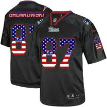 Nike New England Patriots -87 Rob Gronkowski Black NFL Elite USA Flag Fashion Jersey
