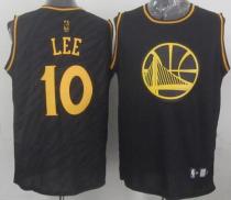 Golden State Warriors -10 David Lee Black Precious Metals Fashion Stitched NBA Jersey