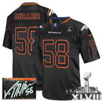 Nike Denver Broncos #58 Von Miller Lights Out Black Super Bowl XLVIII Men's Stitched NFL Elite Autog