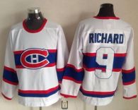 Montreal Canadiens -9 Maurice Richard White CCM Throwback Stitched NHL Jersey