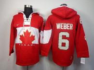 Olympic CA 6 Shea Weber Red Sawyer Hooded Sweatshirt Stitched NHL Jersey