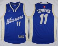Golden State Warriors -11 Klay Thompson Blue 2015-2016 Christmas Day Stitched NBA Jersey