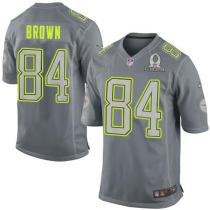 Nike Pittsburgh Steelers #84 Antonio Brown Grey Pro Bowl Men's Stitched NFL Elite Team Sanders Jerse