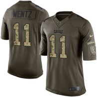 Nike Philadelphia Eagles -11 Carson Wentz Green Stitched NFL Limited Salute to Service Jersey