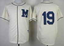 Milwaukee Brewers -19 Robin Yount Cream 1913 Turn Back The Clock Stitched MLB Jersey