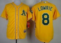 Oakland Athletics #8 Jed Lowrie Yellow Cool Base Stitched MLB Jersey