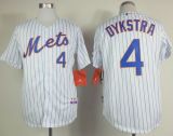 New York Mets -4 Lenny Dykstra White Blue Strip Home Cool Base Stitched MLB Jersey