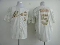 New York Mets -5 David Wright Cream Blue Strip USMC Cool Base Stitched MLB Jersey