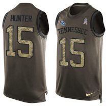 Nike Titans -15 Justin Hunter Green Stitched NFL Limited Salute To Service Tank Top Jersey