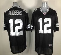 Nike Green Bay Packers #12 Aaron Rodgers Black Shadow Men's Stitched NFL Elite Jersey