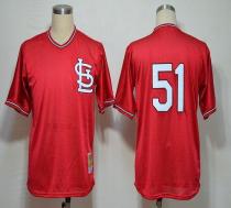 Mitchell And Ness 1985 St Louis Cardinals #51 Willie McGee Red Stitched MLB Jersey
