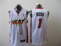 Miami Heat 2011 Championship -1 Chris Bosh White Stitched NBA Jersey