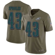 Nike Eagles -43 Darren Sproles Olive Stitched NFL Limited 2017 Salute To Service Jersey