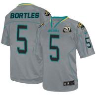 Nike Jacksonville Jaguars #5 Blake Bortles Lights Out Grey With 20TH Season Patch Men's Stitched NFL
