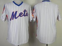 Mitchell And Ness New York Mets Blank White Blue Strip  Throwback Stitched MLB Jersey