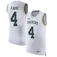 Nike Packers -4 Brett Favre White Stitched NFL Limited Rush Tank Top Jersey