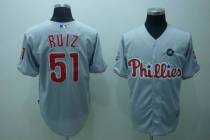 Philadelphia Phillies #51 Carlos Ruiz Stitched Grey MLB Jersey