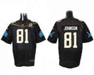 Nike Detroit Lions -81 Calvin Johnson Black 2016 Pro Bowl Stitched NFL Elite Jersey