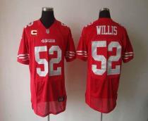 Nike San Francisco 49ers -52 Patrick Willis Red Team Color With C Patch Mens Stitched NFL Elite Jers