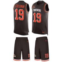 Browns -19 Corey Coleman Brown Team Color Stitched NFL Limited Tank Top Suit Jersey