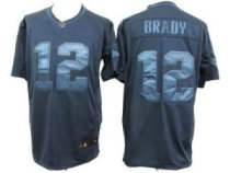 NEW New England Patriots 12 Tom Brady Blue Drenched Limited Jerseys