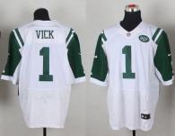 Nike New York Jets -1 Michael Vick White Men's Stitched NFL Elite Jersey