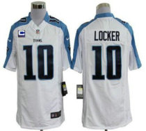 Nike Titans -10 Jake Locker White With C Patch Stitched NFL Game Jersey