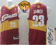 New Revolution 30 Autographed Cleveland Cavaliers -23 LeBron James Red The Finals Patch Stitched NBA