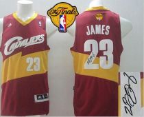 New Revolution 30 Autographed Cleveland Cavaliers -23 LeBron James Red The Finals Patch Stitched NBA