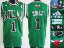 Chicago Bulls -1 Derrick Rose Stitched Green NBA Jersey