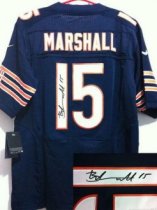 Nike Bears -15 Brandon Marshall Navy Blue Team Color Stitched NFL Elite Autographed Jersey