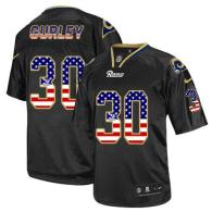 Nike St Louis Rams -30 Todd Gurley Black Men's Stitched NFL Elite USA Flag Fashion Jersey