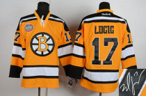 Autographed Boston Bruins -17 Milan Lucic Stitched Winter Classic Yellow NHL Jersey