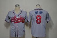 Atlanta Braves #8 Justin Upton Grey Cool Base Stitched MLB Jersey