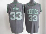 Boston Celtics -33 Larry Bird Grey Graystone Fashion Stitched NBA Jersey