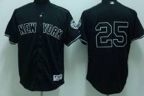New York Yankees -25 Mark Teixeira Stitched Black MLB Jersey