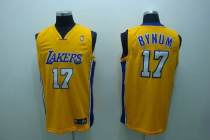 Los Angeles Lakers -17 Andrew Bynum Stitched Yellow NBA Jersey