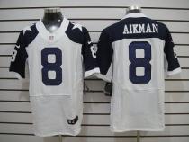 Nike Dallas Cowboys #8 Troy Aikman White Thanksgiving Throwback Men's Stitched NFL Elite Jersey
