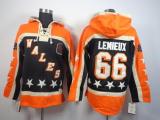 Pittsburgh Penguins -66 Mario Lemieux Black All Star Sawyer Hooded Sweatshirt Stitched NHL Jersey